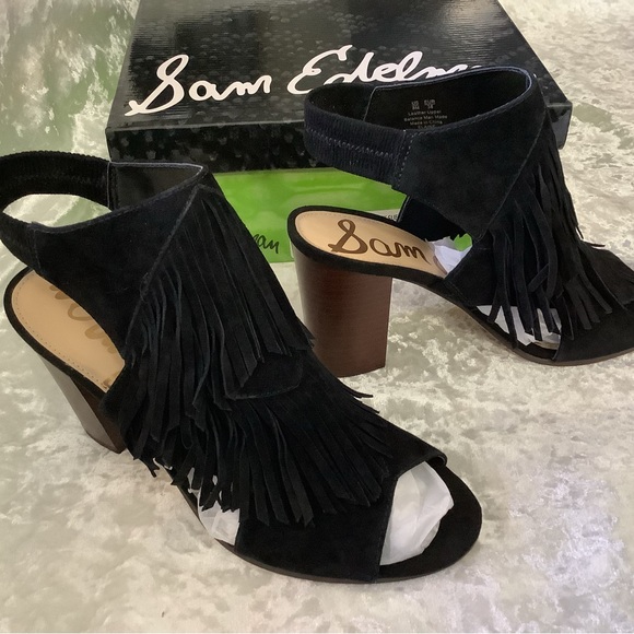 New Sam Edelman Elaine Fringe 8 Heels - Picture 3 of 15